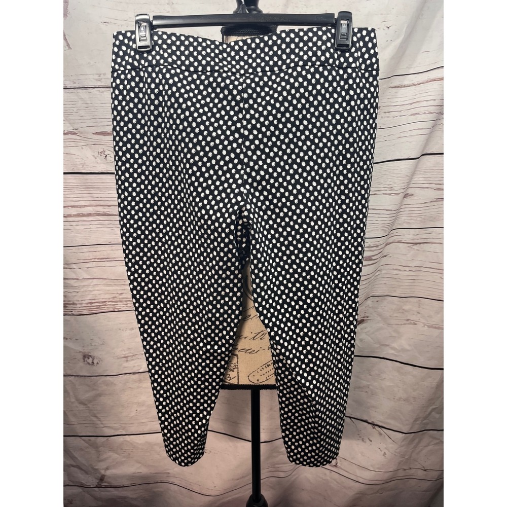 Premise Woman Black White Polka Dot Stretch Tapered Leg Pants Plus Size 1X